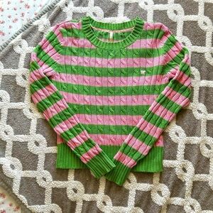 Green and Pink Aeropostale Striped Sweater